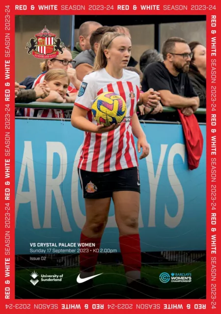 Sunderland Ladies v Crystal Palace Women Sunday 17th September 2023