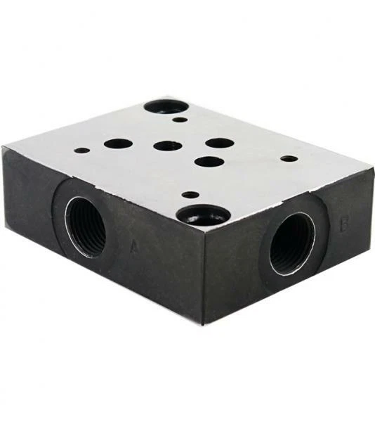 Piastra di base 1x NG10 (CETOP 5), acciaio, collegamenti laterali