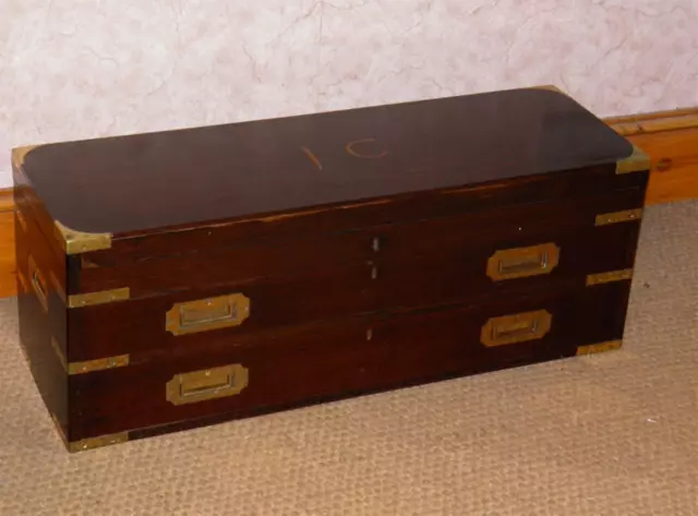 Antique Rosewood - Brass Top Door & Two Drawer Gun Case J.Cave Weston Park House 2