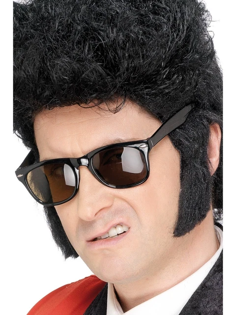 50s Teddy Boy Rocker Elvis Sideburns Black Self Adhesive Fancy Dress Facial Hair