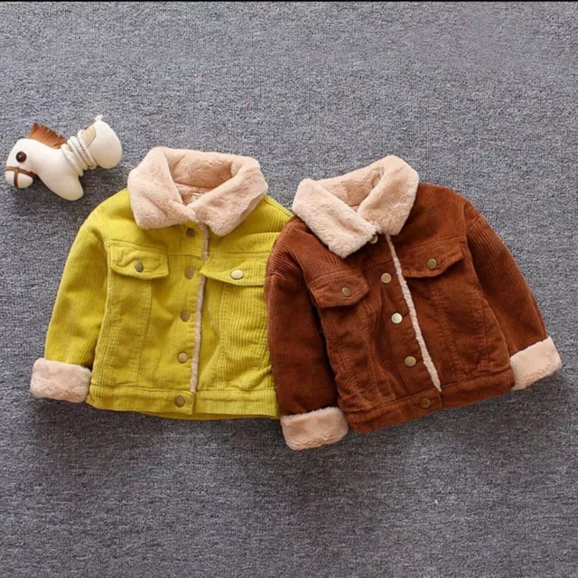 Toddler Baby Boy Jacket Fleece Solid Corduroy Warm Coat Jacket Cardigan Outwear