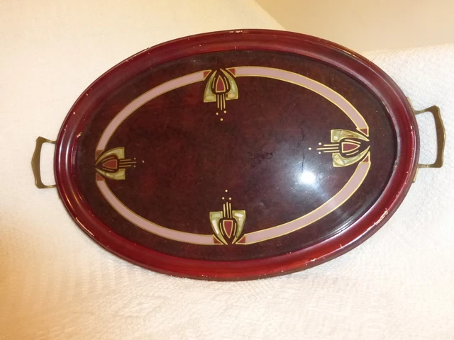 Plateau De Service En Bois Peint Main Rajasthan - 4 Plateaux Avec Incrustations Céramique, 21,5 X 21,5 X 6,5 Cm - 6