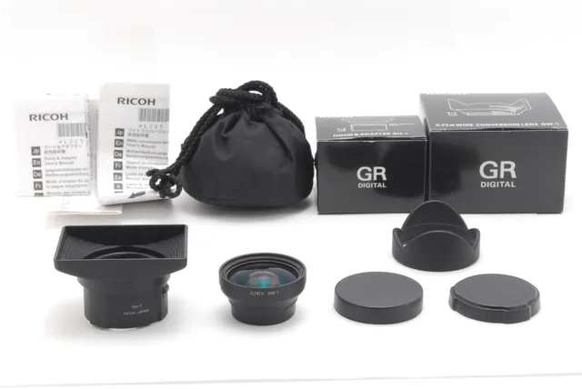【MINT Box】 Ricoh Wide Conversion Lens GW-1 Hood GH-1 For GR GR II Digital JAPAN