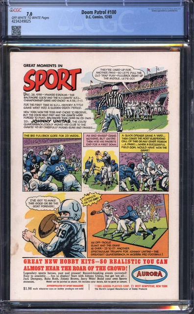 Doom Patrol #100 Cgc 7.0 Ow/Wh Pages // Dc Comics 1965 2