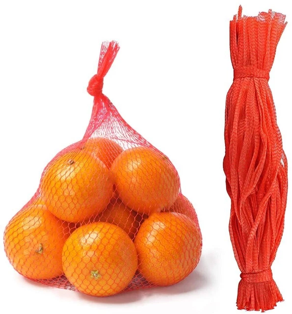 24" Red Reusable Nylon poly mesh net bags for Produce, grocery, toys , Crabs