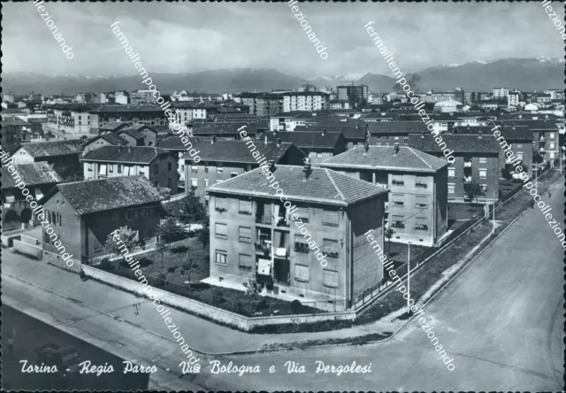 cg309 cartolina torino citta'  regio parco via bologna e via pergolesi piemonte