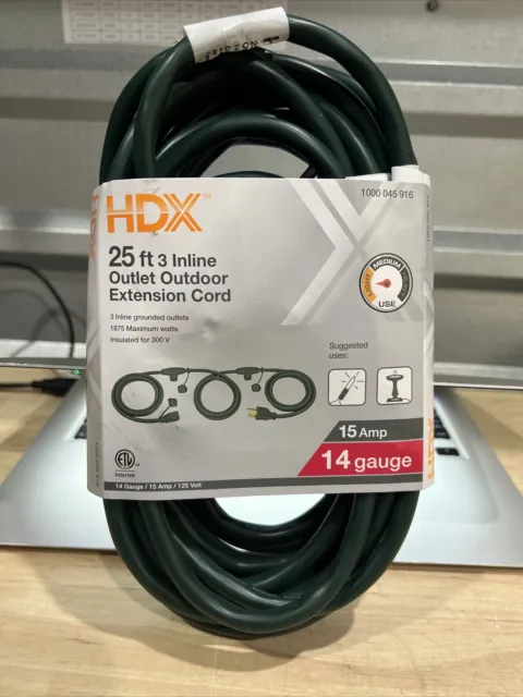 HDX 30 ft. 16 Gauge 10 Amps Indoor/Outdoor Light Duty Metal