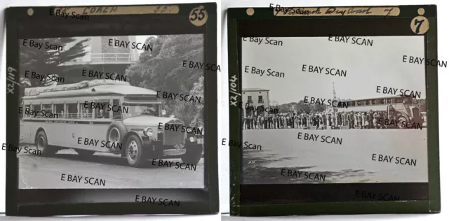 LGOC (London Transport) Coaches USA 2 x B & W Lantern Slide 1930's