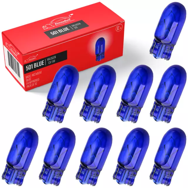 10 x 501 Cool Blue Sidelight Bulbs 12v 5w Capless Car Auto Side Light Bulb