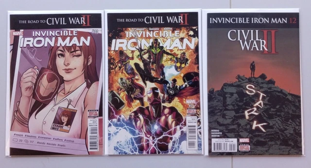 INVINCIBLE IRON MAN #10 #11 #12 Marvel 2016 -1st App Riri Williams as Iron Heart