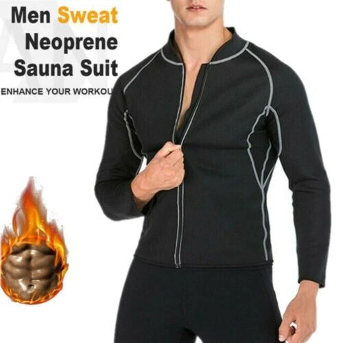 Hot Polymer Jacket for Men Thermo Sweat Vest Waist Trainer Muscle Exercise Tops