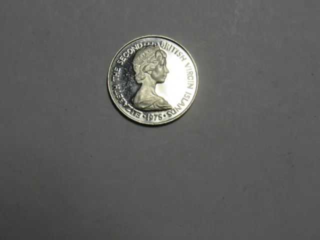 British Virgin Islands Coin - 1975 FM 5 Cents - Proof, scratches