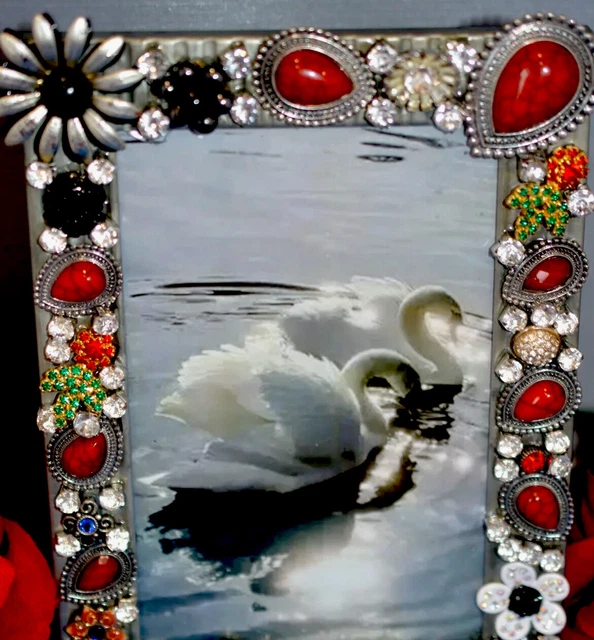 Jewelry Decorated Art  Picture Frame Fits A 4X6 Photo