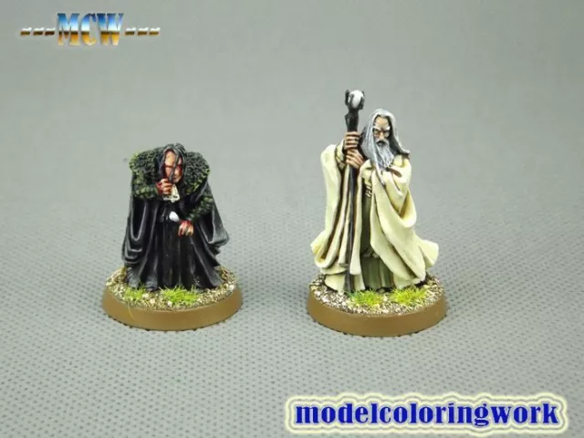 25mm Warhammer LOTR WGS painted Saruman and Grima A2