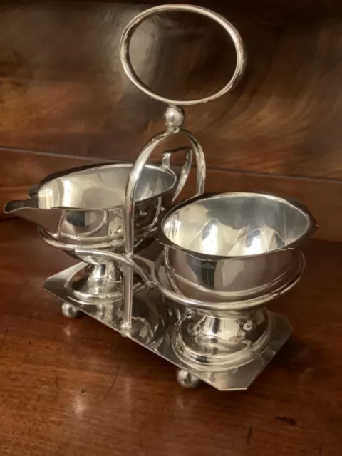 Vintage EPNS Silver Plated Milk/Cream Jug & Sugar Bowl On Stand
