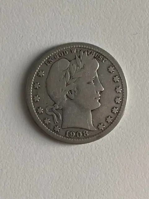 1908 D Quarter Dollar Friseur Dollar USA Silber