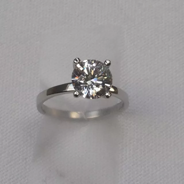 Brilliant Cut Engagement Ring - Round C Z -Thin Band - Wedding Solitaire1.3 ct