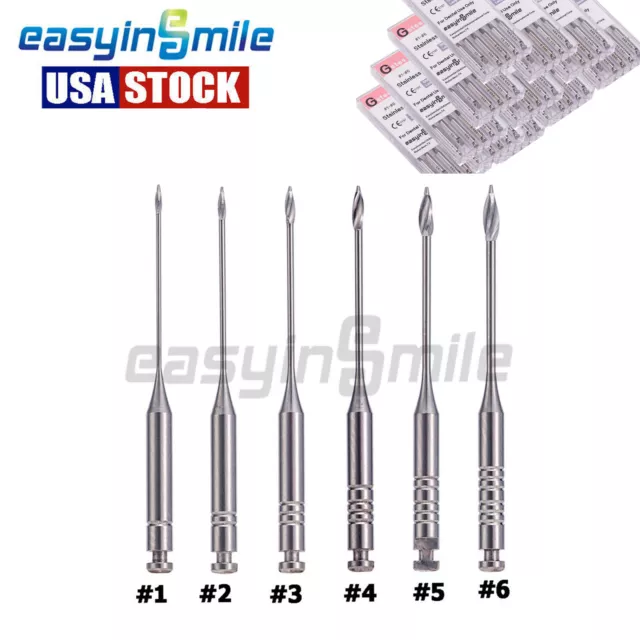 10packs Dental Glidden Gate Drill 6 sizes Stainless Steel Endo Hand EASYINSMILE