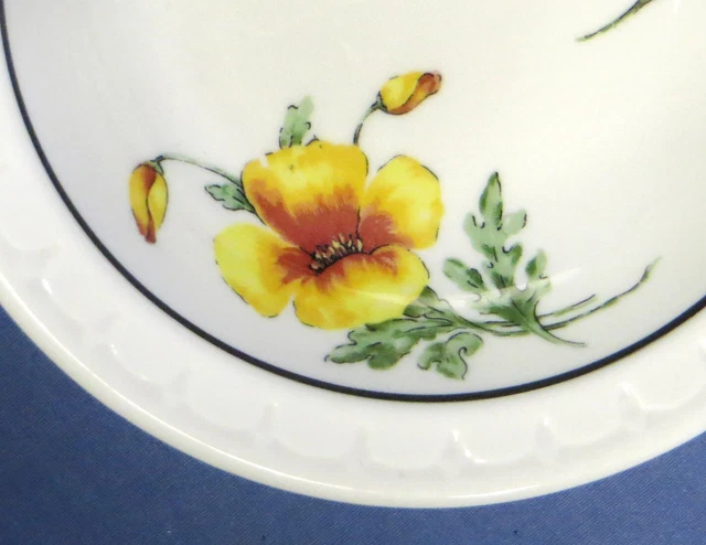 Rare Pair Southern Pacific RR Prairie Mountain Wildflowers 5" Desert/Salad Bowls 3