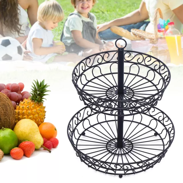 2 Stöckig Metall Obst Etagere Obstkorb Obstschale Gemüsekorb Durable Gemüsekorb