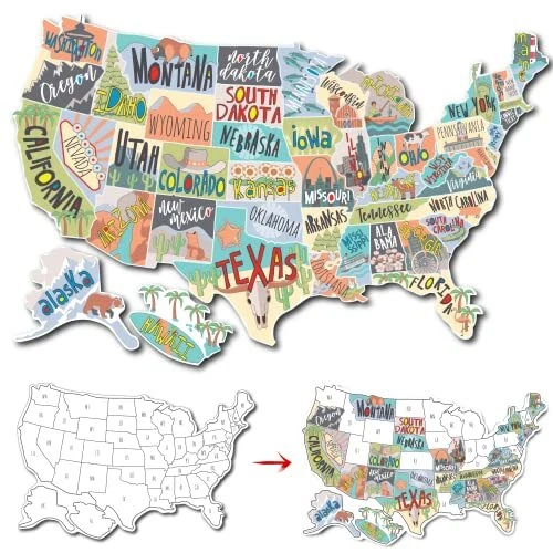 RV Map of States Visited RV State Sticker Travel Map of the United States New