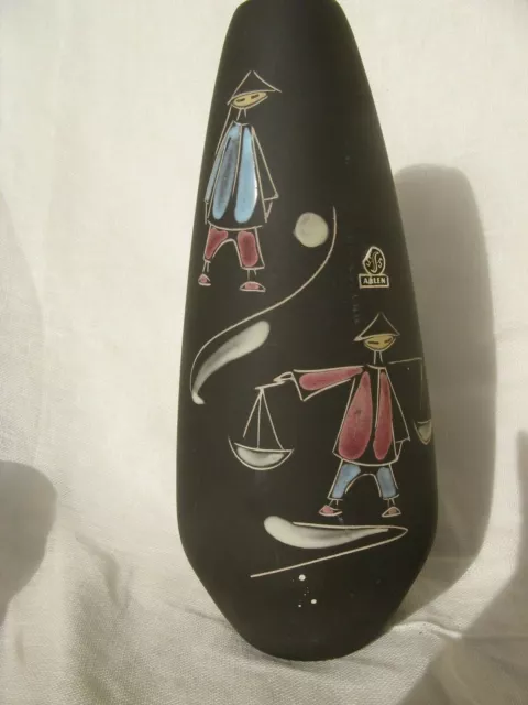 Grosse Mid Century Vase Ritzdekor Kulis Chinesen Stützel & Sachs Aalen