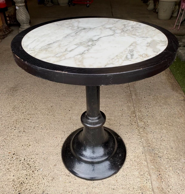 CAST IRON BASE Pub/Bar table / White Marble Top / Podium Base / Round £