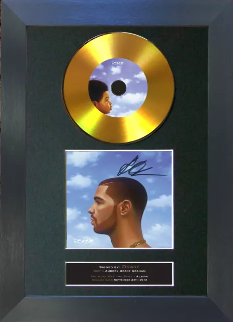 GOLD DISC DRAKE Nothing Was The Same Signed Autograph Mounted Print A4 161