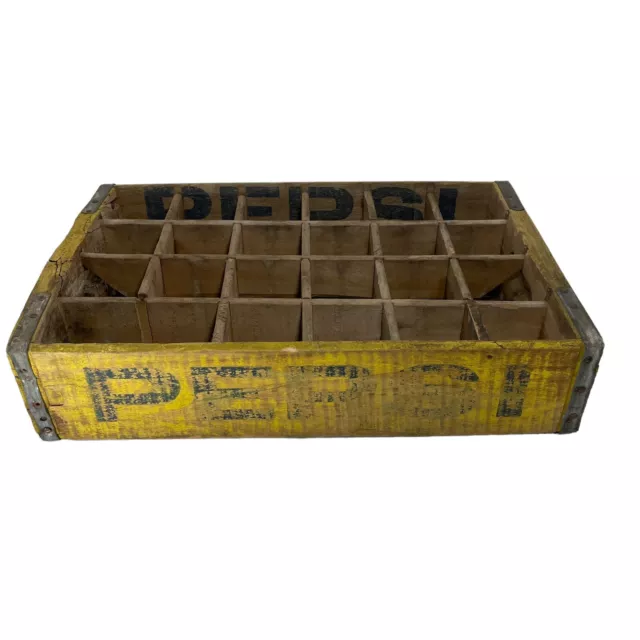 Vintage Wooden Soda Crate Pepsi Cola Beverages Wood Advertising Box