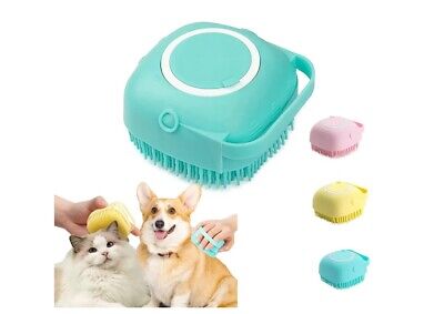 Soft Silicone Brush, Dog Bath Brush, Pet Massage Brush Shampoo Dispenser,