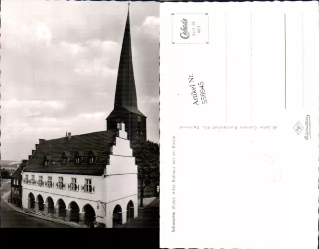 558945,Foto Ak Schwerte Ruhr Altes Rathaus m. ev. Kirche