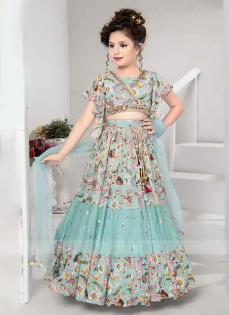 Wedding Choli Bollywood Per Bambini Piccoli Abbigliamento Indiano Designer Lehenga Pakistani