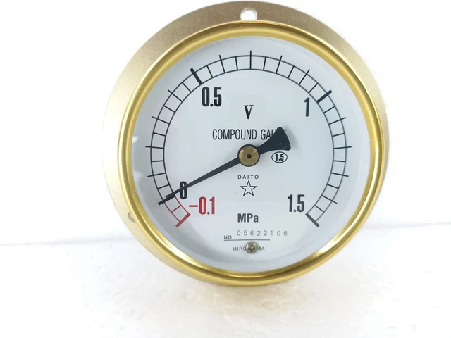 Daito Keiki 75Mm Compound Gauge Range 0.1 To 1.5 Mpa ' Pressure Gauge