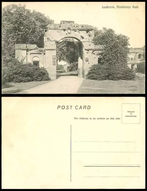 India Old Postcard The Presidency Gate, Ruins, Lucknow, Phototype Company Bombay