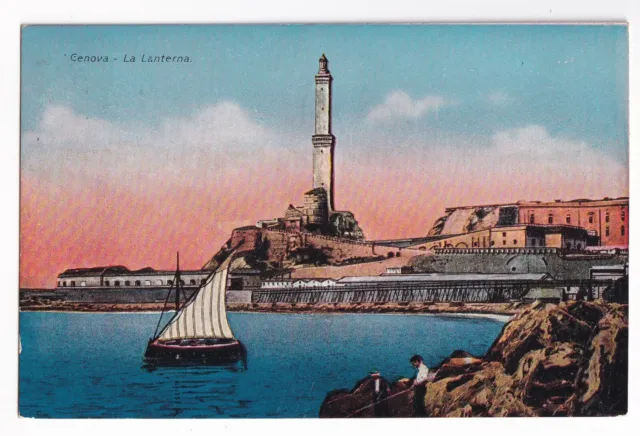 GENUA, GENOVA Italien 1929: LA LANTERNA - historischer Leuchturm - farb. ANSICHT