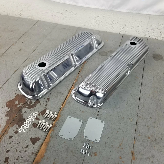 Ford 1962-85 SBF Aluminum Valve Covers 260 289 Boss 302 351 5.0L Mustang Chrome