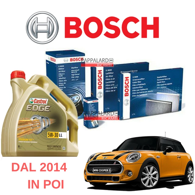 CORMAR KIT FILTRI + OLIO CASTROL 5W30 LONG LIFE Per TOYOTA AYGO 1.0 BENZINA