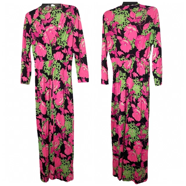 Vintage Rose Marie Reid C. 1950’s Emilio Pucci Print Cover Up Long Maxi Dress OS