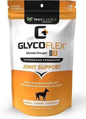 VetriScience GlycoFlex 3 Joint Supplement for Small Canine (60 soft chews)