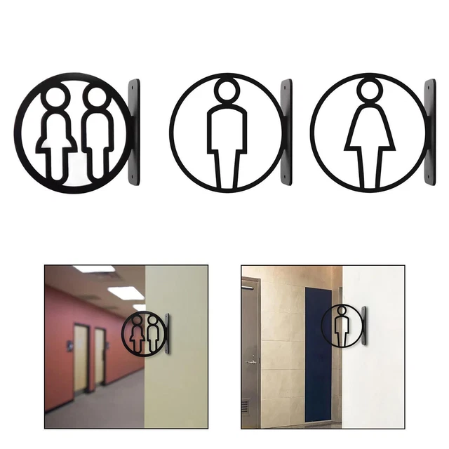 Targhette Per WC Uomo/Donna - Autoadesive, Impermeabili E Riflettenti, Set Da 2 Coppie - Foto 14