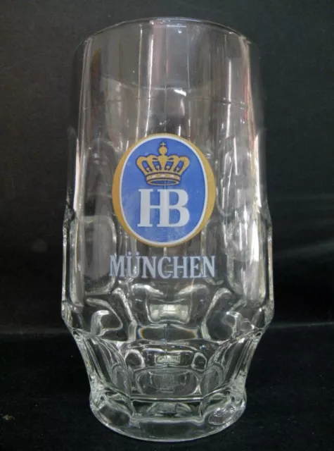 HB Munchen 300ml glass Beer Mug vgc (5 1/4" x 2 7/8") - Hofbrau Munchen, Munich