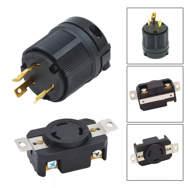 Durable and Reliable 2PCS NEMA L530 3Holes Male Plug & Female Receptacle