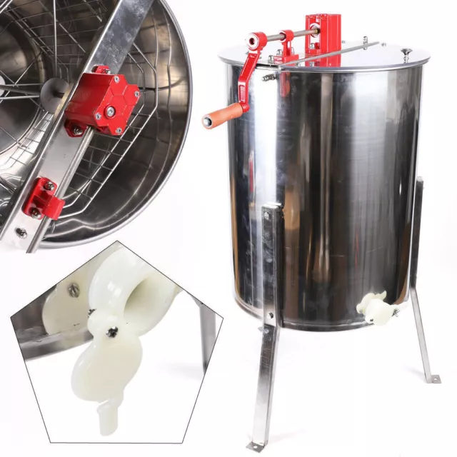 Extractor de miel 4 marcos hilandero de miel herramienta centrífuga de apicultura acero inoxidable