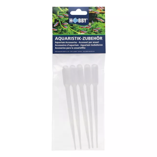 Hobby Futterpipette 5ml  (5St. im Set) für Futterzugaben Aquarium Terrarium