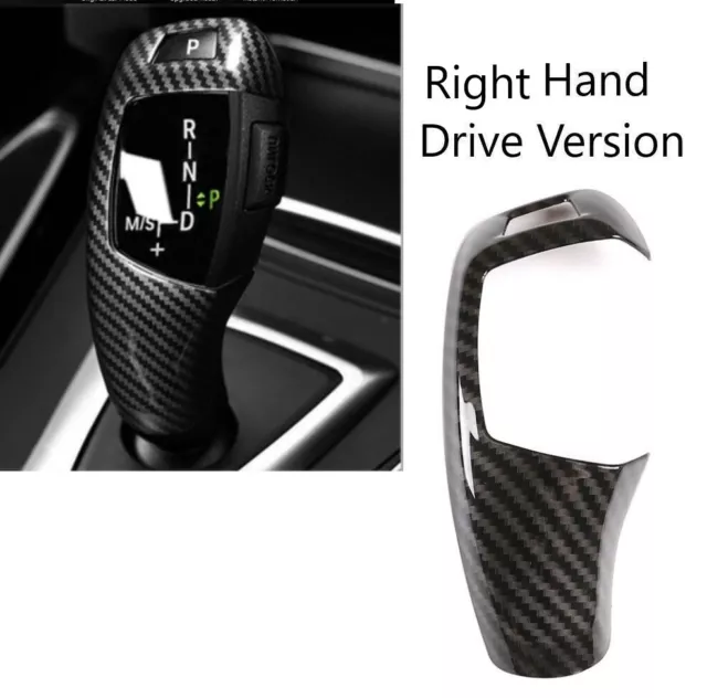 For BMW 2 3 4 5 7 Series X3 X4 X5 X6 RHD Carbon Fibre Gear Head Shift-Knob Cover