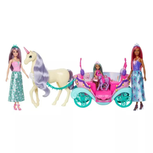 Barbie Fairytale Carriage & Unicorn Gift Set Kids Doll & Accessories Playset