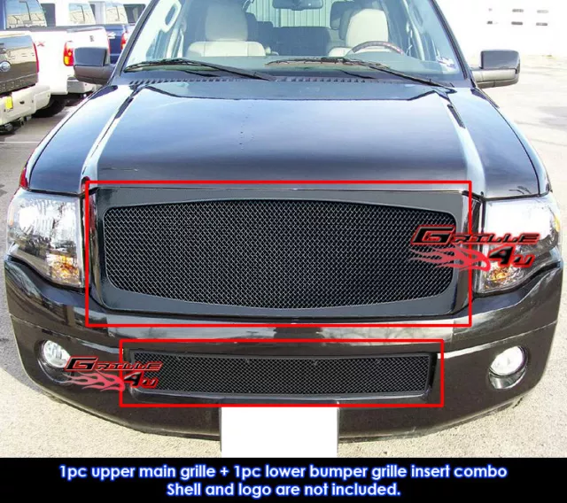 Fits Ford Expedition Black Billet Grill Combo 07-14