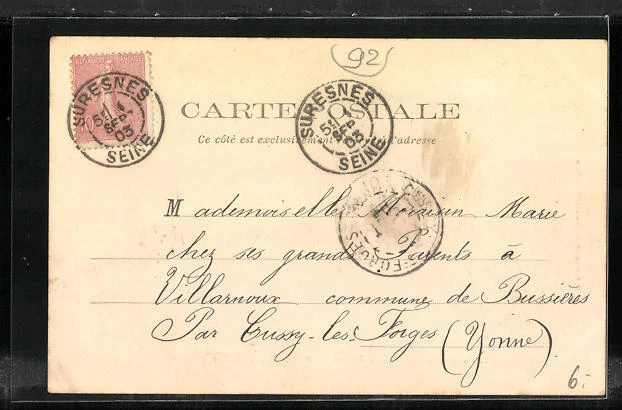 CPA Suresnes, entrance to Suresnes and view of Mont-Valérien 1903 2