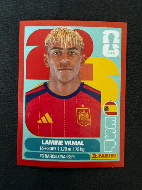 Parallel Panini Sticker 2026 PANINI FIFA World Cup Sticker LAMINE YAMAL Spain (ESP15) RED ...