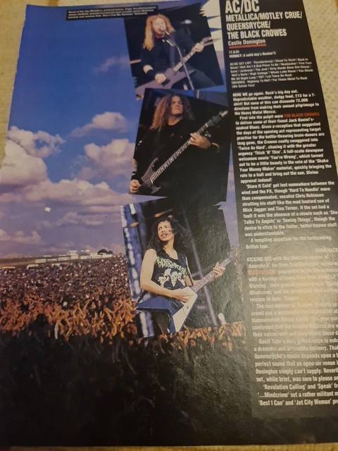 VINTAGE JASON NEWSTED DONINGTON METALLICA AC DC A4 POSTER RAW MAGAZINE ...